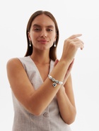 Браслет с шармами «Марджери» сердце, жемчуг, чёрно-белый в серебре, d=6.5 см - Фото 5