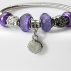 Браслет с шармами «Марджери» солнышко, фиолетовый в серебре, d=6.5 см - Фото 3