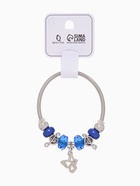 Браслет с шармами «Марджери» бабочка, синий в серебре, d=6.5 см - фото 23519297