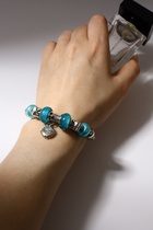 Браслет с шармами «Марджери» солнышко, голубой в серебре, d=6.5 см - Фото 2