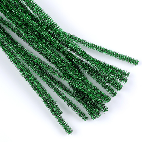 Проволока с ворсом для поделок «Блеск», набор 50 шт, размер 1 шт: 30×0,6 см, цвет зелёный