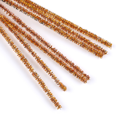 Синельная проволока с ворсом «Блеск», набор 50 шт., размер 1 шт.: 30×0.6 см, цвет золотой, для поделок