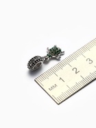 Шарм подвеска «Черепашка», зелёный в серебре - Фото 2