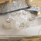 Шарм бусина «Сахарный кварц», белая в серебре - Фото 3