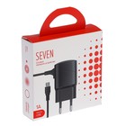 Сетевое зарядное устройство Seven, micro USB, 1 A, 1 м, черное - Фото 4