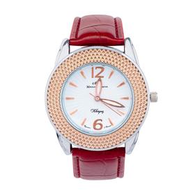 Часы наручные женские "Михаил Москвин", кварцевые, модель 1147A5L1-3. малиновый ремешок
