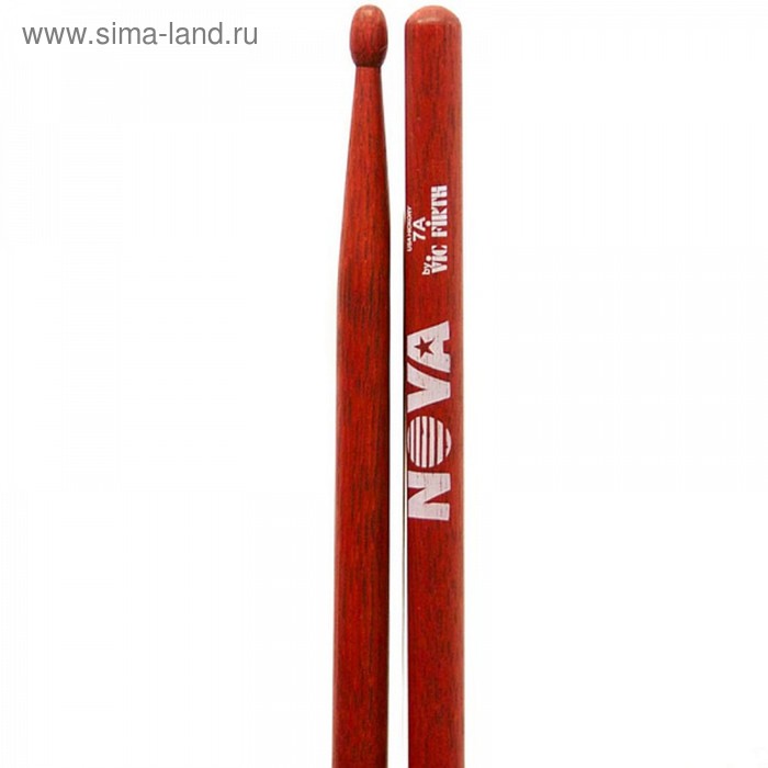 Барабанные палочки VIC FIRTH N7AR 7A деревянный наконечник, цвет красный, материал орех - Фото 1