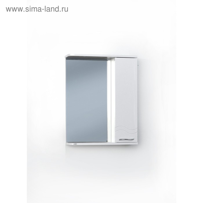 Зеркало - шкаф для ванной комнаты «Волна 55», правый, 550×150×700 мм, цвет белый