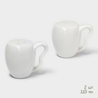 Набор для специй BellaTenero «Баночки», солонка 110 мл, перечница 110 мл, на бамбуковой подставке-держателе, фарфор, белый - Фото 4