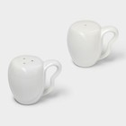 Набор для специй BellaTenero «Баночки», солонка 110 мл, перечница 110 мл, на бамбуковой подставке-держателе, фарфор, белый - Фото 5