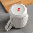 Набор фарфоровый сервировочный на деревянной подставке Доляна «Кракле», 2 предмета: молочник 170 мл, сахарница с ложкой, цвет белый - фото 8490624