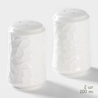 Набор для специй на бамбуковой подставке BellaTenero, 3 предмета: солонка 100 мл, перечница 100 мл, салфетница, фарфор, белый - Фото 4