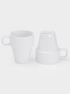 Набор кружек BellaTenero, 4 предмета: 200 мл, на бамбуковой подставке, фарфор, белый - Фото 2