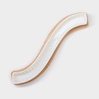 Блюдо BellaTenero, 35×4×3 см, для оливок на деревянной подставке, фарфор, белое - Фото 3