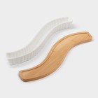 Блюдо BellaTenero, 35×4×3 см, для оливок на деревянной подставке, фарфор, белое - Фото 4