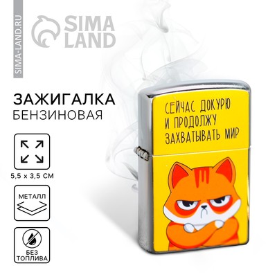 Зажигалка бензиновая «Докурю», 5.5×3.5 см