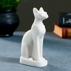 Фигура "Кошка египетская" 13х7см, белая/мраморная крошка - фото 8873345