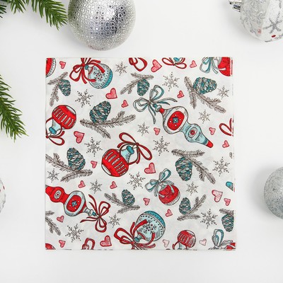 Салфетки бумажные «Ёлочные игрушки», набор 20 шт.