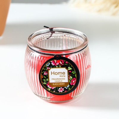 Ароматическая свеча в стакане 7×5.5 см, цветы, красный