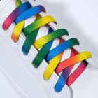 Шнурки для обуви, пара, плоские, 8 мм, 90 см, цвет радужный - фото 301822015