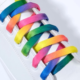 Шнурки для обуви, пара, плоские, 8 мм, 120 см, разноцветные (комплект 5 шт)