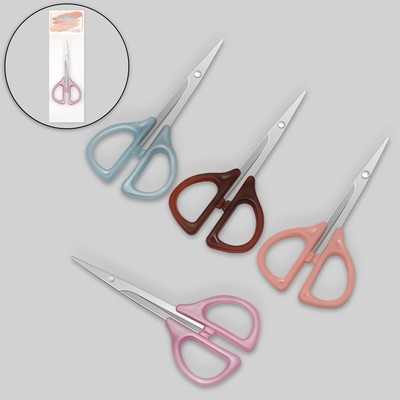 Ножницы маникюрные, загнутые, узкие, 9 см, МИКС