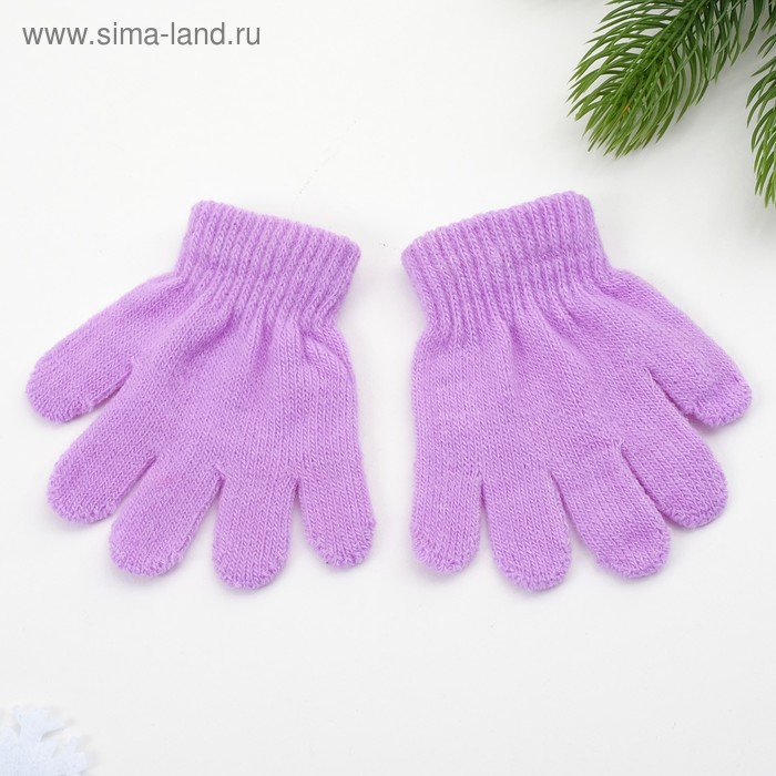 Перчатки детские MINAKU "Радуга", р.16, цв.сиреневый - Фото 1