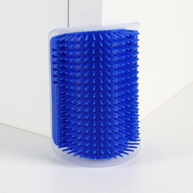 Массажёр - чесалка на угол, размер S, 13.5×9×5 см, с кошачьей мятой, синий