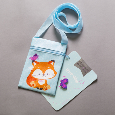 Детский подарочный набор сумка+брошь, цвет голубой