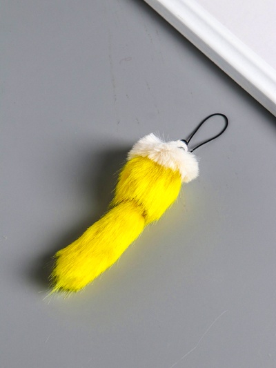 Брелок для ключей на подвеске «Пушистик. Мышонок цветной с белой мордочкой», на сумку, рюкзак, 12×3.5×3.5 см, МИКС