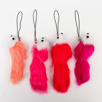 Брелок для ключей на подвеске «Пушистик. Мышонок цветной с белой мордочкой», на сумку, рюкзак, 12×3.5×3.5 см, МИКС