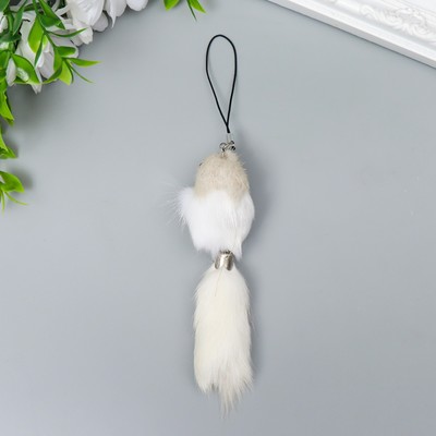 Пушистик на подвеске "Мышонок белый" МИКС 8,5х3,5х3,5 см