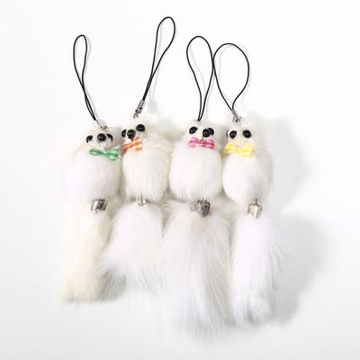 Пушистик на подвеске "Мышонок белый" МИКС 8,5х3,5х3,5 см