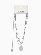 Кулон «Цепь», звенья, 2 нити, цвет серебро, 42 см - Фото 6