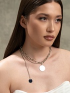 Кулон «Цепь», звенья, 2 нити, цвет серебро, 42 см - Фото 2