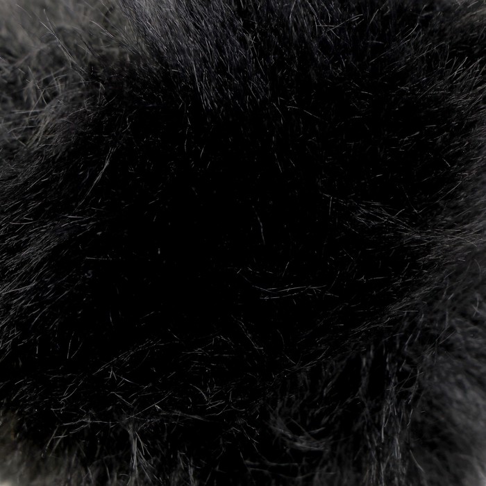 Помпон искусственный мех "Чёрный" d=10 см - фото 1908493513