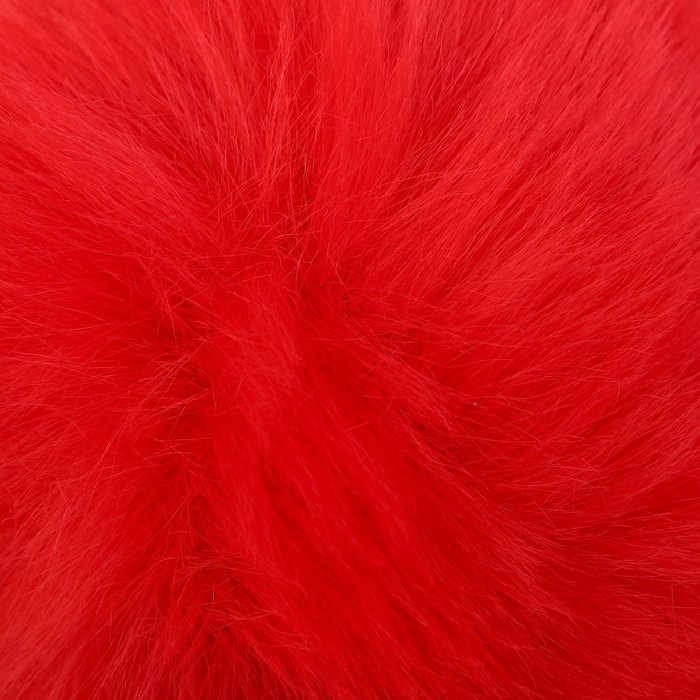 Помпон искусственный мех "Красный" d=10 см - фото 1908493521