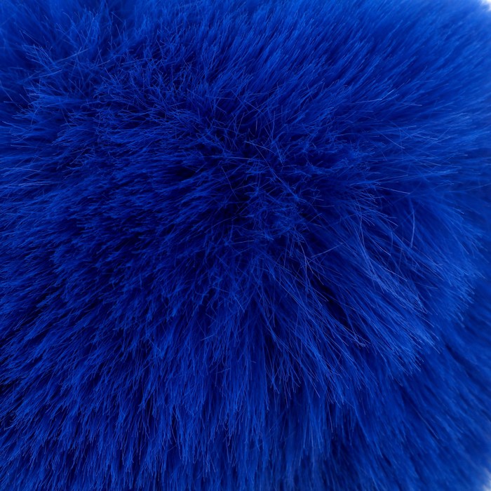 Помпон искусственный мех "Яркий синий" d=10 см - фото 1889383656
