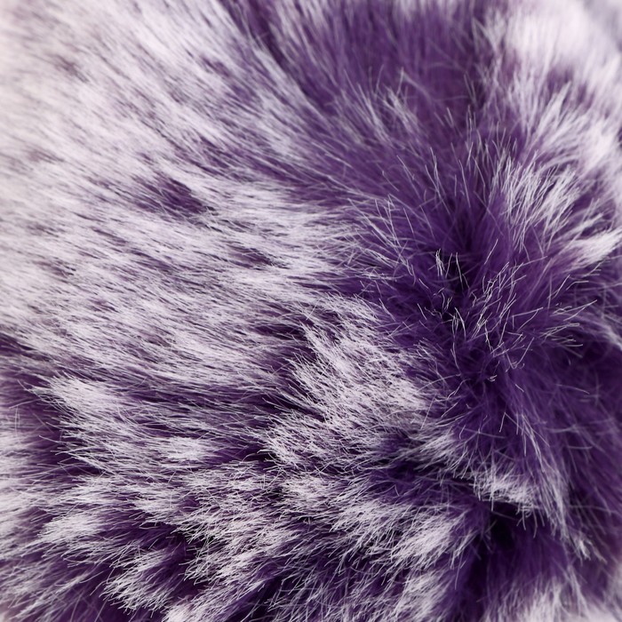 Помпон искусственный мех "Фиолетовый с белыми кончиками" d=9 см - фото 1908493535