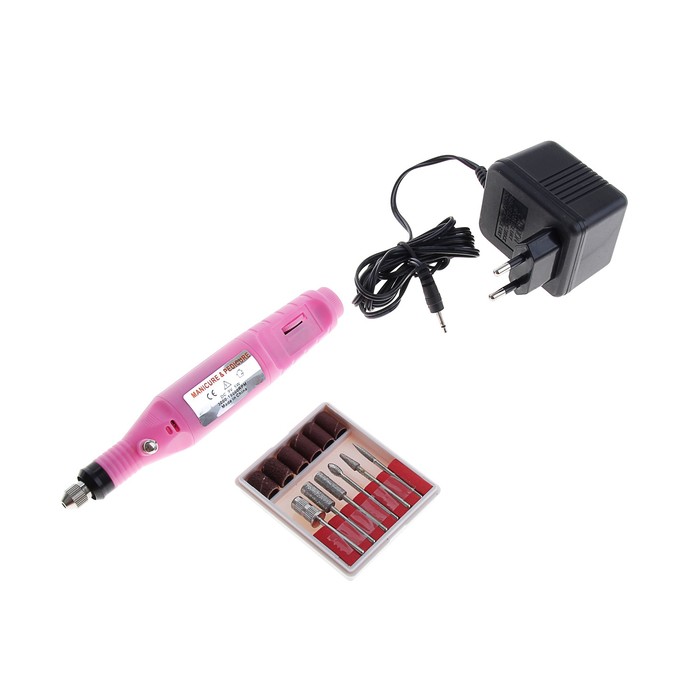 Аппарат для маникюра 16см, 5 Вт (220В/9В), 6 насадок - Фото 1