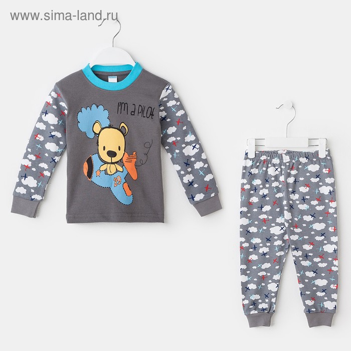 Пижама для мальчика "Fighter" А.SM269, цвет Антрацит, рост 86-92 см - Фото 1