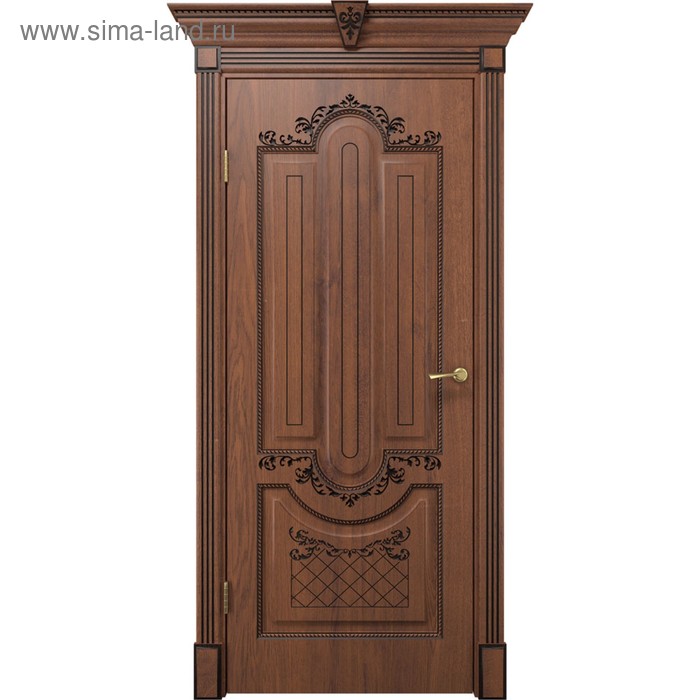 Дверное полотно "Олимпия" Дуб янтарный / патина черная, 2000х900 - Фото 1