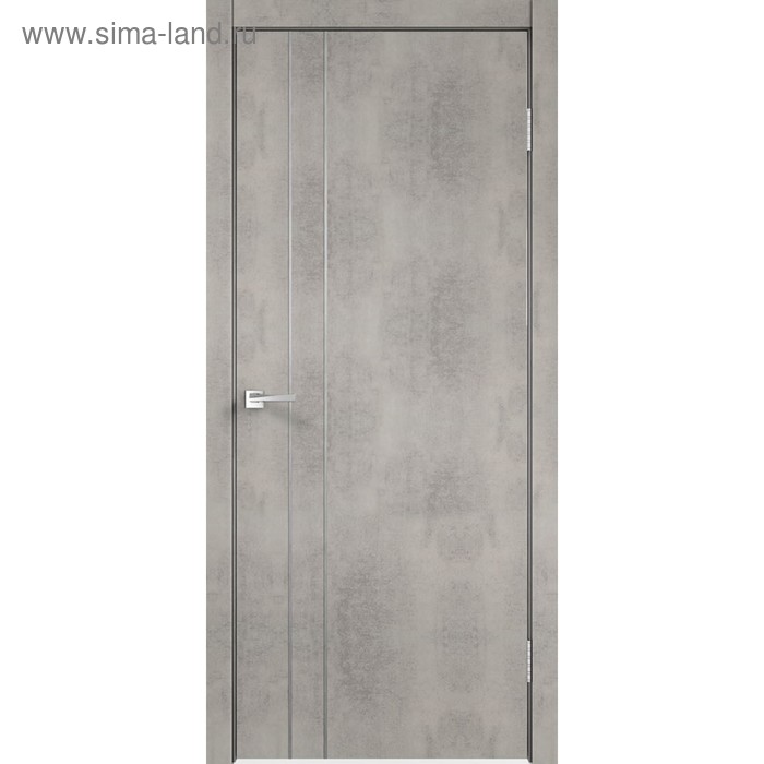 Дверное полотно "Techno" М2 Муар светло-серый, замок Morelli 1895Р SN 2000х600 - Фото 1