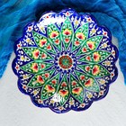 Ляган Риштанская Керамика "Цветы", 33 см, синий, рифлёный - Фото 2