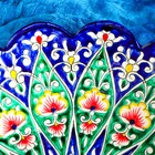 Ляган Риштанская Керамика "Цветы", 33 см, синий, рифлёный - Фото 3