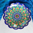 Ляган узбекский Риштанская керамика «Цветы», для плова, d=33 см, рифлёный, синий - Фото 5