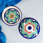 Масленка Риштанская Керамика "Цветы", 17 см, синий - Фото 3