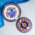 Блинница узбекская Риштанская Керамика «Узоры», d=26 см, керамика, синяя - Фото 6