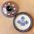 Блинница узбекская Риштанская Керамика «Узоры», d=26 см, керамика, синяя - Фото 8