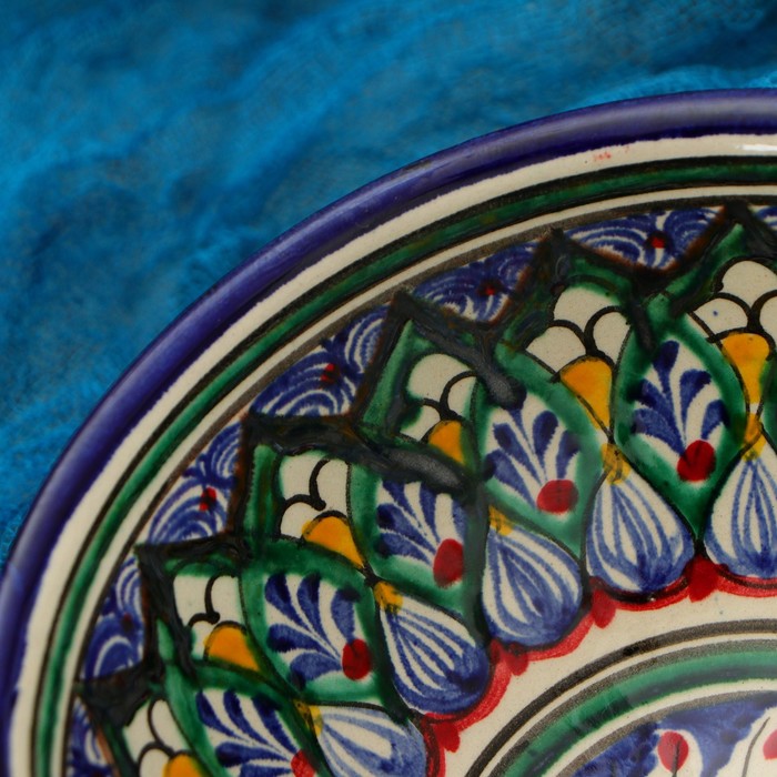 Коса Риштанская Керамика "Цветы" 15 см, малая, синяя - фото 1908493636